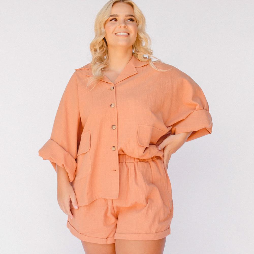 Women's Casual Lounge Set - Soft & Comfortable 2-Piece Outfit in Clay Color - Perfect for Relaxing at Home, Yoga, or Lounging
