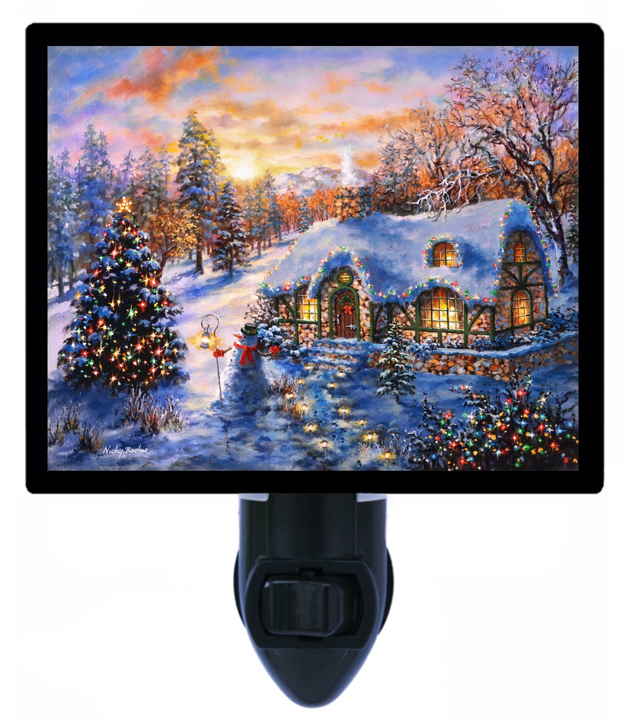 Christmas Night Light - Holiday Cottage Decor for Home, Bedroom, Nursery | Perfect for Christmas Tree, Mantel & Holiday Display