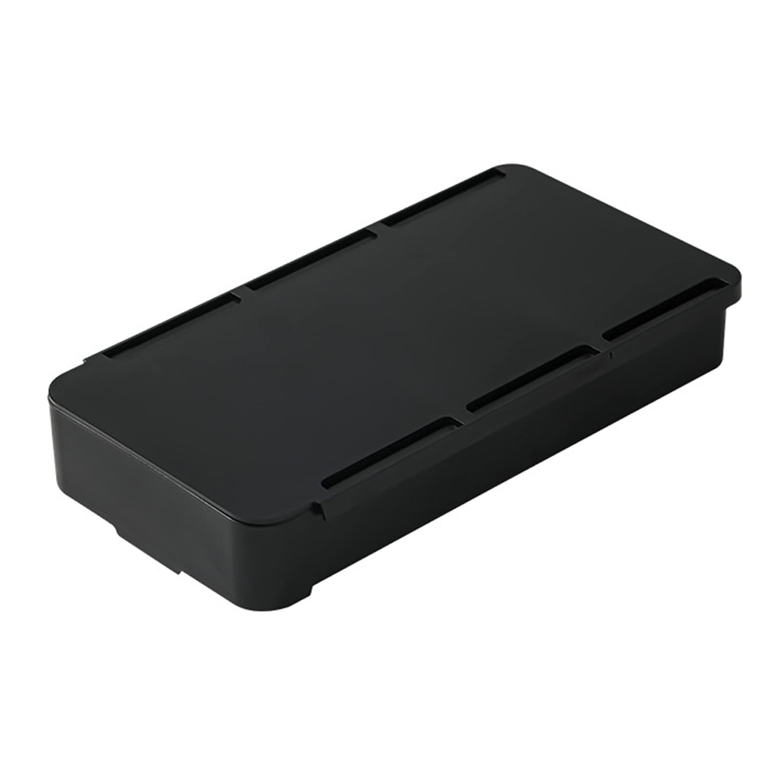 ABS Plastic Storage Box with Slide Pull Drawer - No Punch Needed, Practical Home Organization Solution for Closet, Kitchen, or Office - Black (Set of 1)