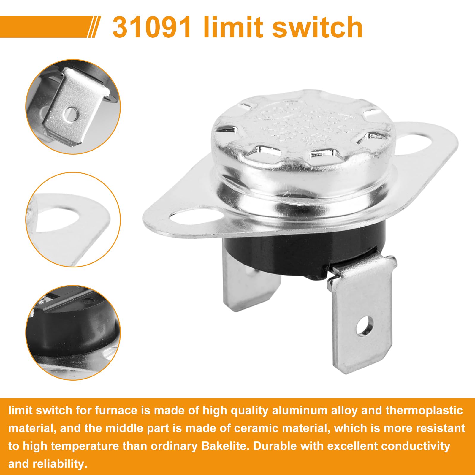 Atwood Dometic RV Furnace Limit Switch Replacement 190℉ High Temperature Safety Switch (2-Pack) - Compatible with RV Furnaces for Overheat Protection