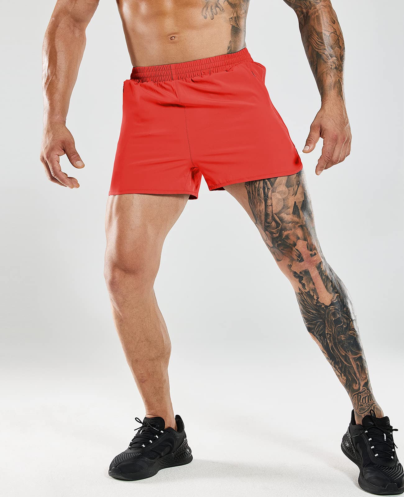 MIER Men's 3 Inch Quick Dry Running Shorts - Lightweight Water Resistant Athletic Liner Shorts for Workout, Jogging & Gym Training