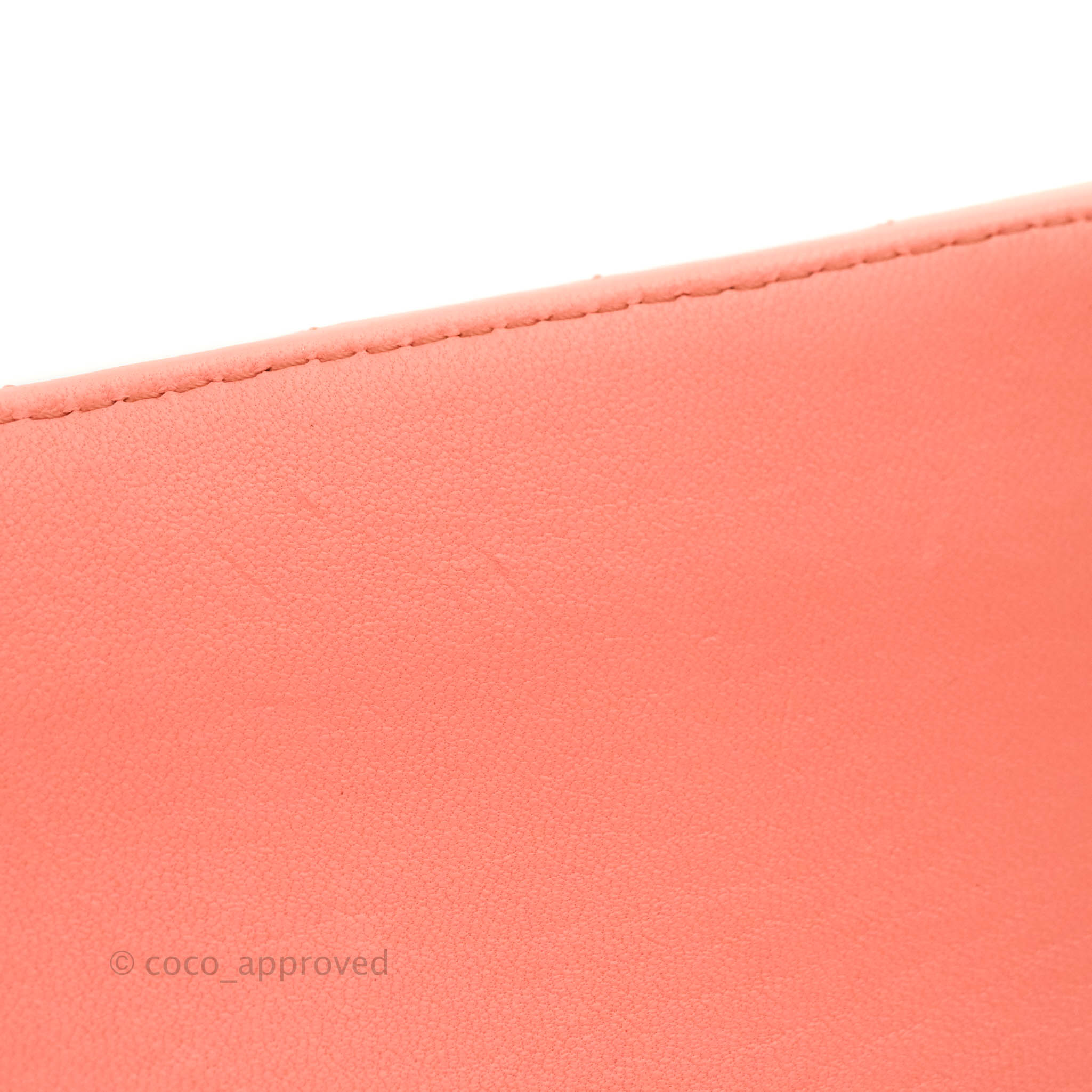 Chanel Classic M/L Medium Chevron Double Flap Bag in Coral Pink Lambskin with Aged Gold Hardware - Luxury Shoulder Bag for Women, Perfect for Parties, Weddings & Special Occasions