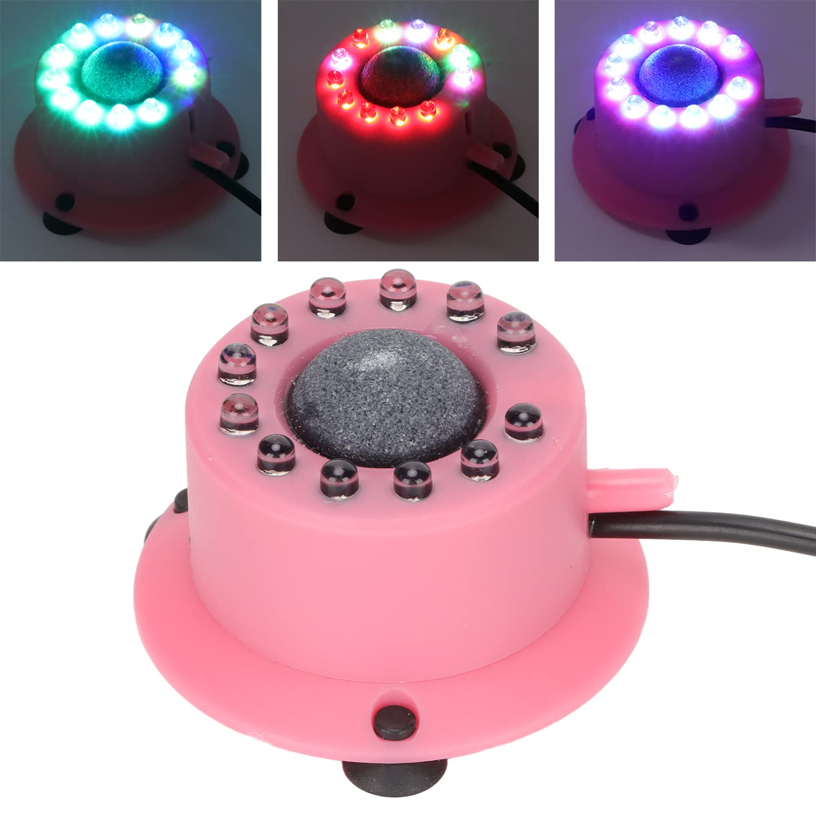 LED Bubble Stone Disk Light for Aquarium - Fish Tank Air Bubble LED Round Light with Oxygenation & Decoration - Perfect for Freshwater & Saltwater Tanks, Home & Office Aquarium Decor
