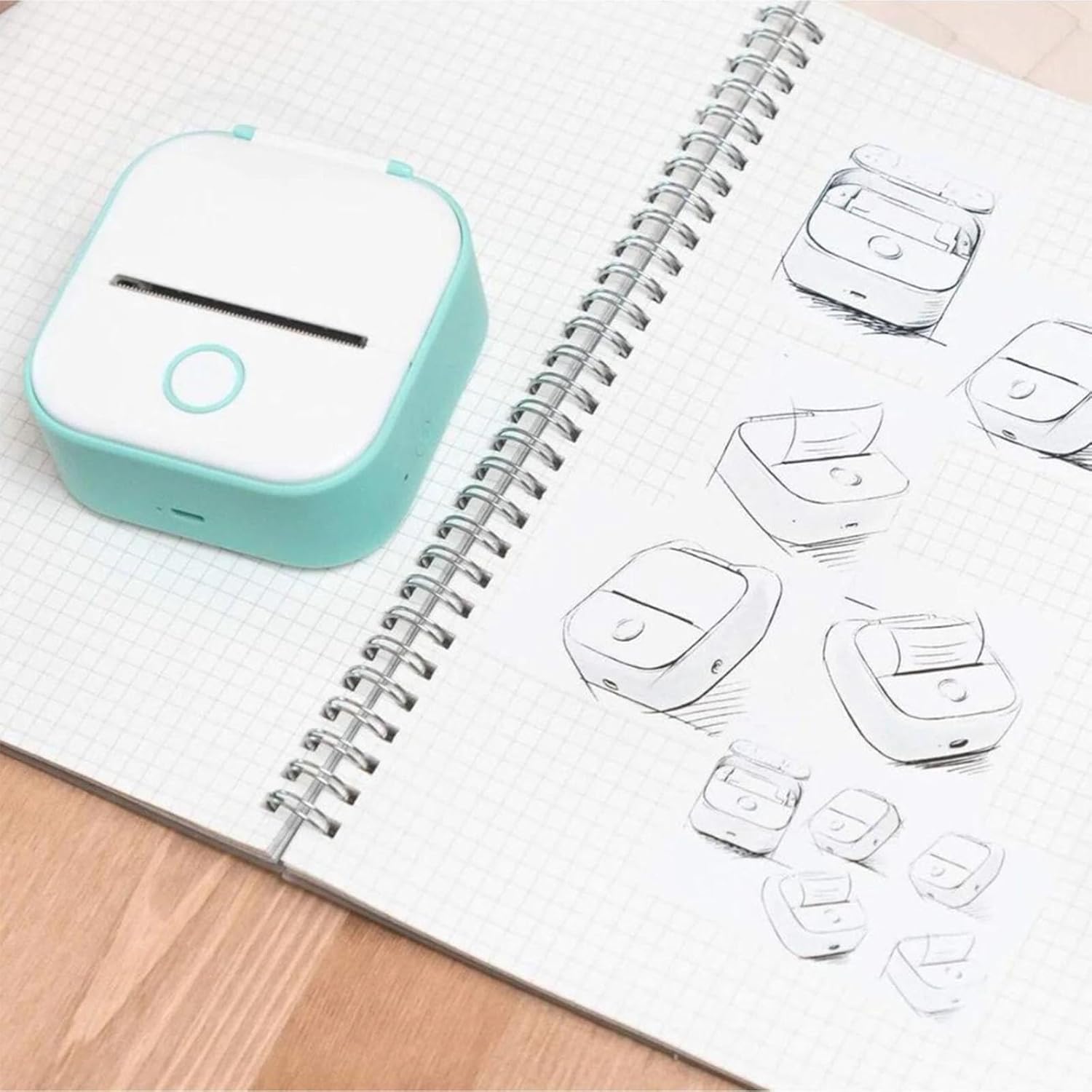 Printpods Mini Sticker Printer - Portable Bluetooth Inkless Photo Printer for iPhone & Android | Wireless Pocket Printer for Study Notes, Scrapbooking, DIY Crafts & Journaling (White)