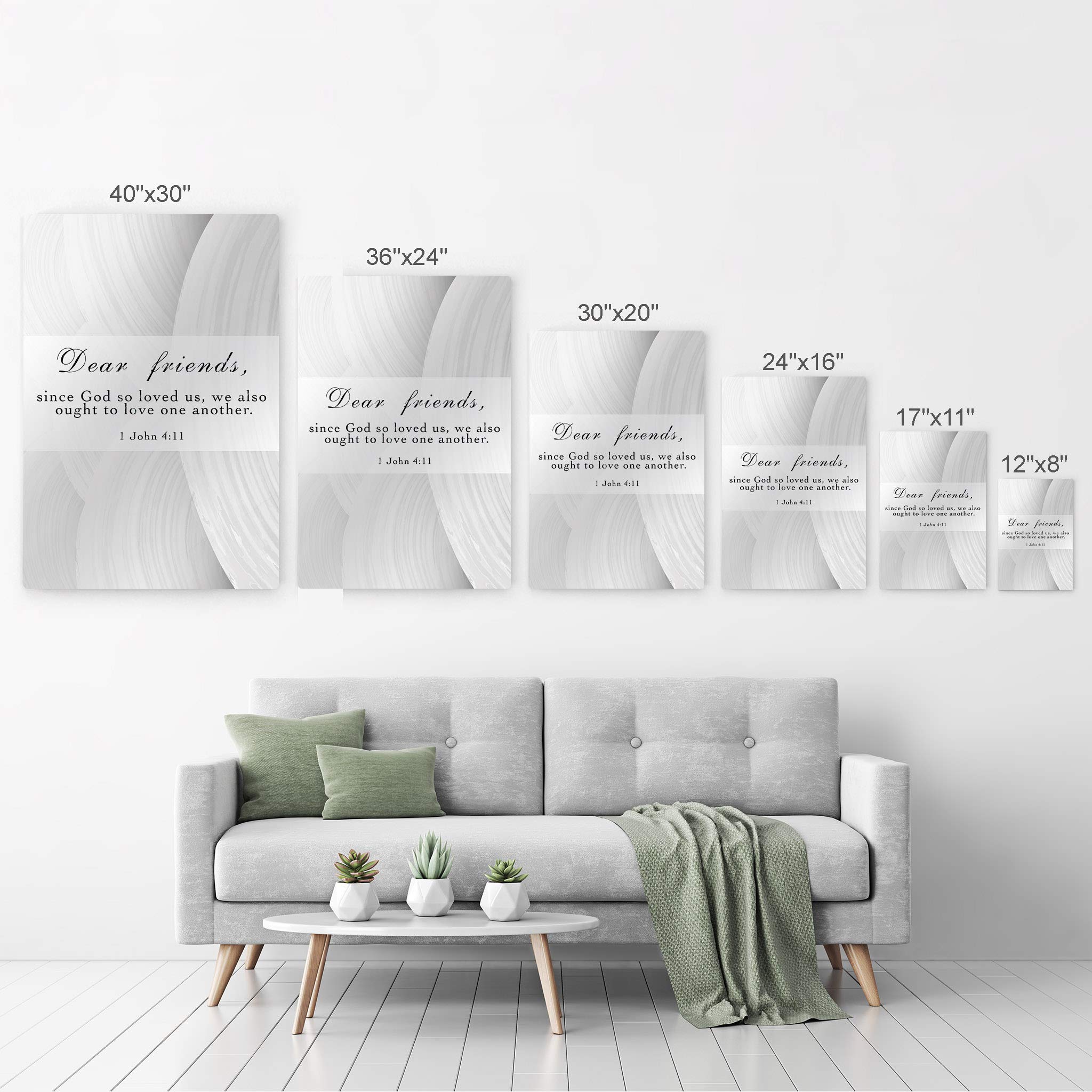 Smile Art Design - 1 John 4:11 Bible Verse Metal Wall Art Print 'Dear Friends Since God So Loved Us We Also Ought to Love One Another' - Christian Religious Scripture Decor for Home, Church & Office - 36x24 Inches Ready to Hang Gift