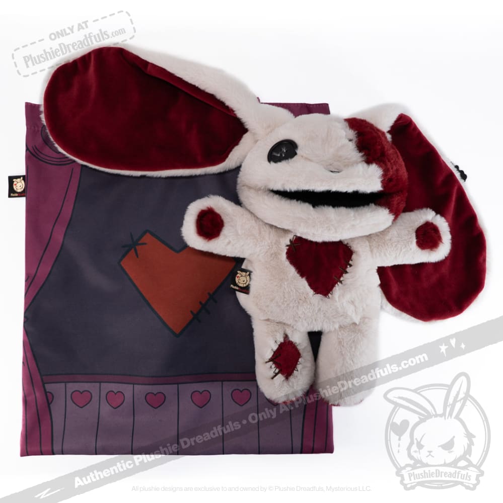 Plushie Dreadfuls Love Rabbit Plush Puppet - Soft Stuffed Animal Toy for Kids & Adults, Perfect for Cuddling, Gifts, and Home Decor