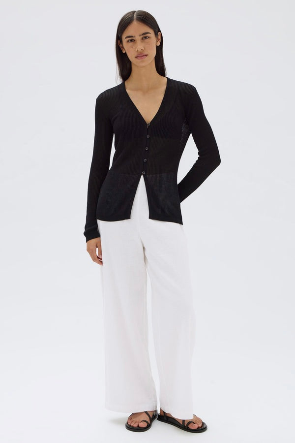 Belle Black Long Sleeve Knit Cardigan for Women - Cozy & Stylish Fall Winter Layering Piece