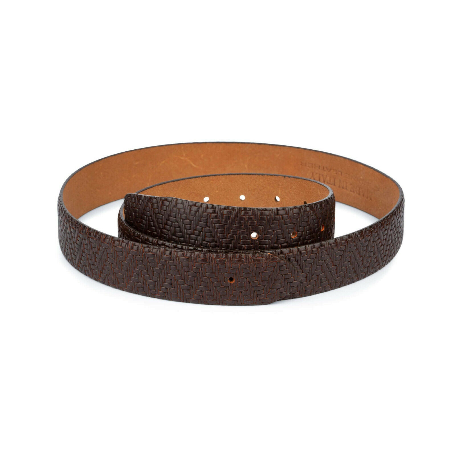 Genuine Leather Replacement Belt Strap for Louis Vuitton Buckle 35mm - Men's Brown Dress Belt for Casual & Formal Wear