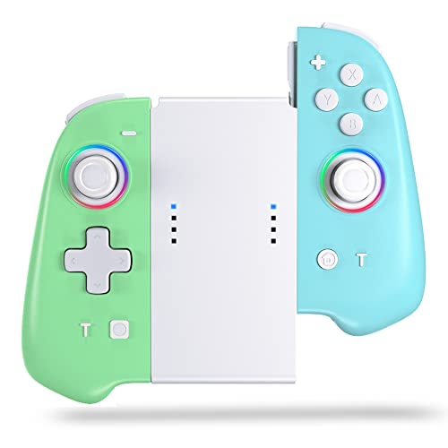 Animal Crossing Joycons Controller for Nintendo Switch/Switch OLED/Switch Lite - Wireless Gamepad with Dual Vibration, Adjustable LED Light, Turbo & Motion Control - Perfect for Gaming, Party Play & Family Entertainment