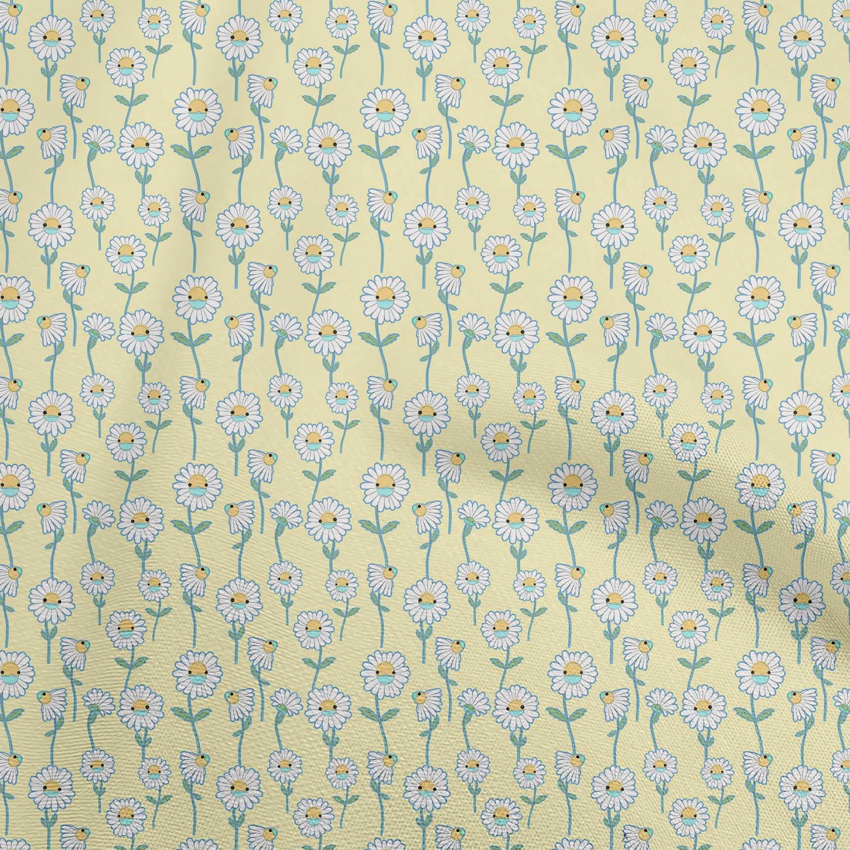 oneOone Viscose Jersey Beige Floral Print Fabric for Kids - 60 Inch Wide Soft Sewing Material by The Yard | DIY Clothing, Dresses, Skirts & Craft Projects