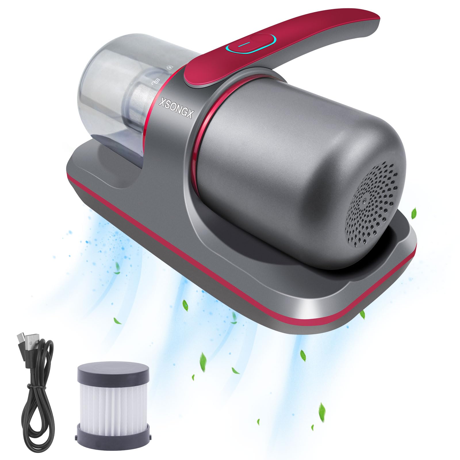 Blue UV Sanitizer & Cordless Vacuum Cleaner - Handheld UV Mattress Cleaner for Deep Cleaning Sheets, Pet Hair, Fabric Sofa | Portable for Home, Bedroom, Couch & Car Interior Care