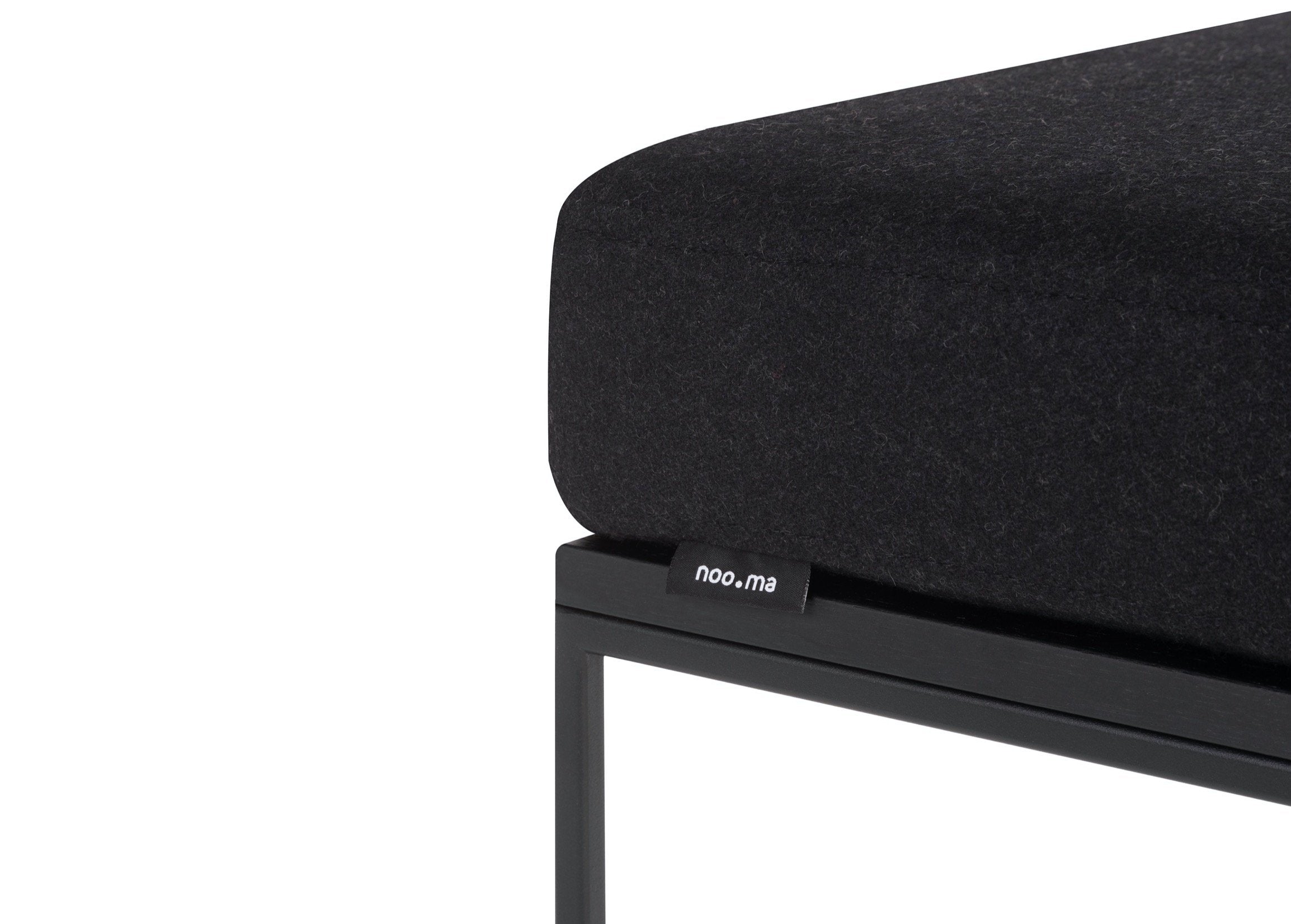 Feo Pouf Ottoman - Black & Dark Grey Modern Footrest Stool for Living Room, Bedroom, or Office