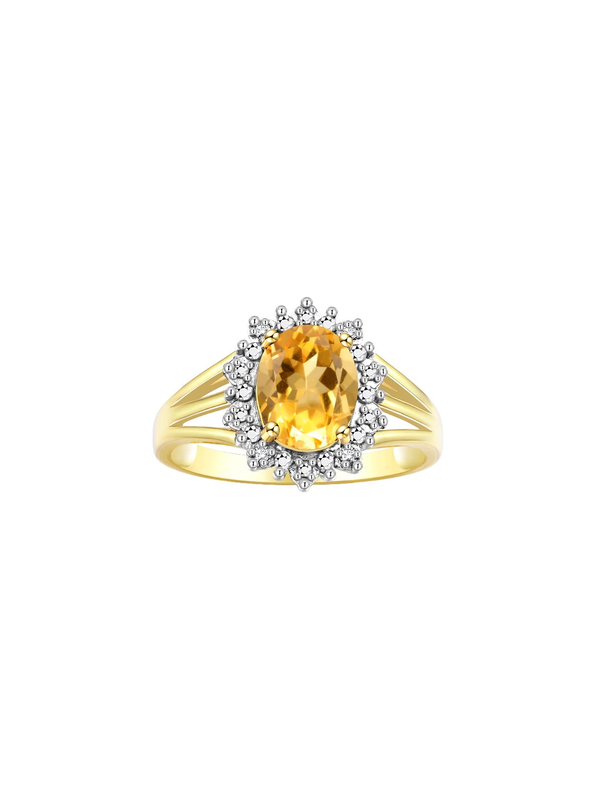 Rylos Women's Yellow Gold Plated Silver Princess Diana Ring & Pendant Set with Gemstone & Diamonds - 9X7MM Birthstone Jewelry, Matching Friendship Gift for Her, Sizes 5-10 | Perfect for Birthdays, Anniversaries & Special Occasions
