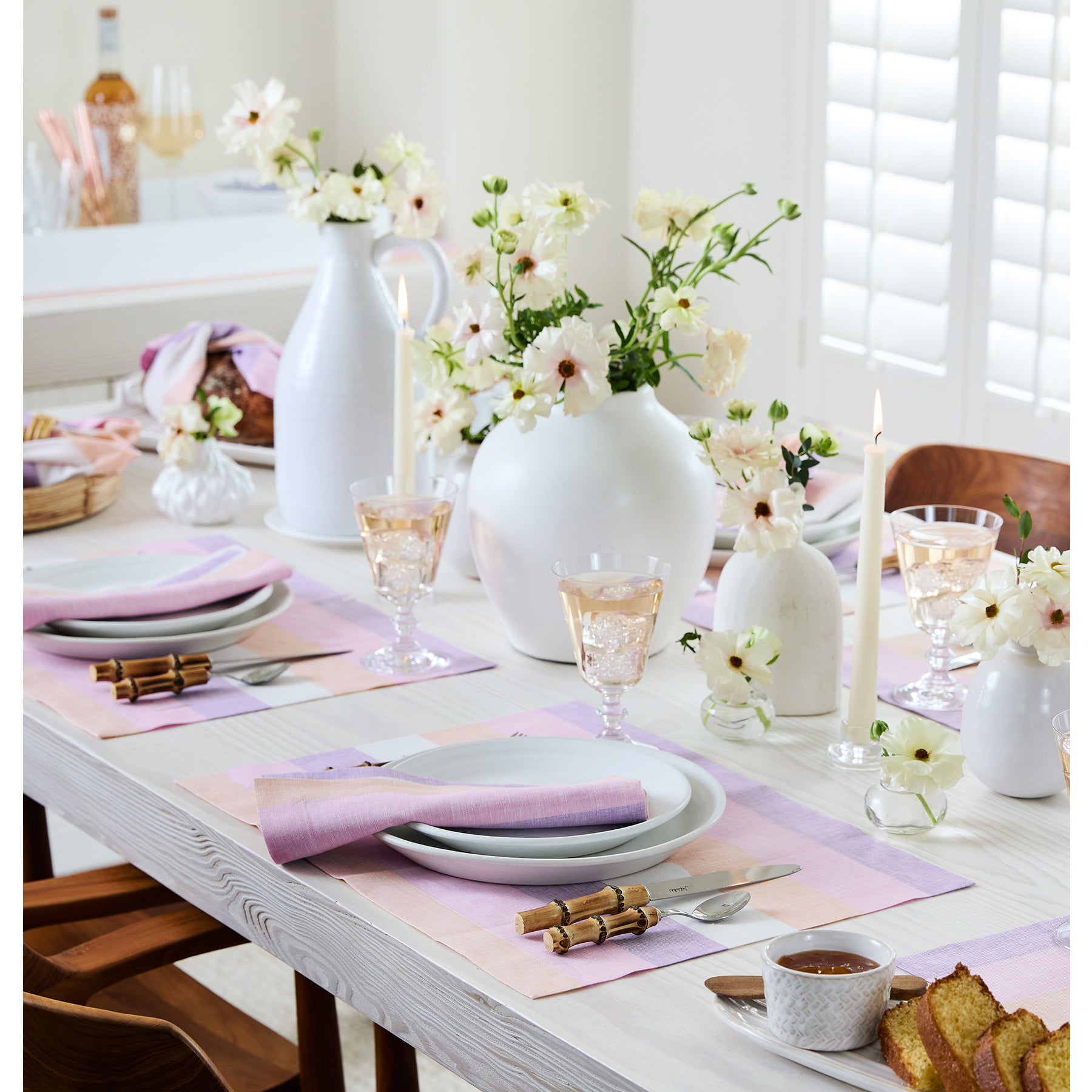 Premium Gelato Stripe Cotton Placemats Set of 4 - Waterproof & Heat-Resistant Dining Table Mats for Everyday Use, Dinner Parties & Home Decor