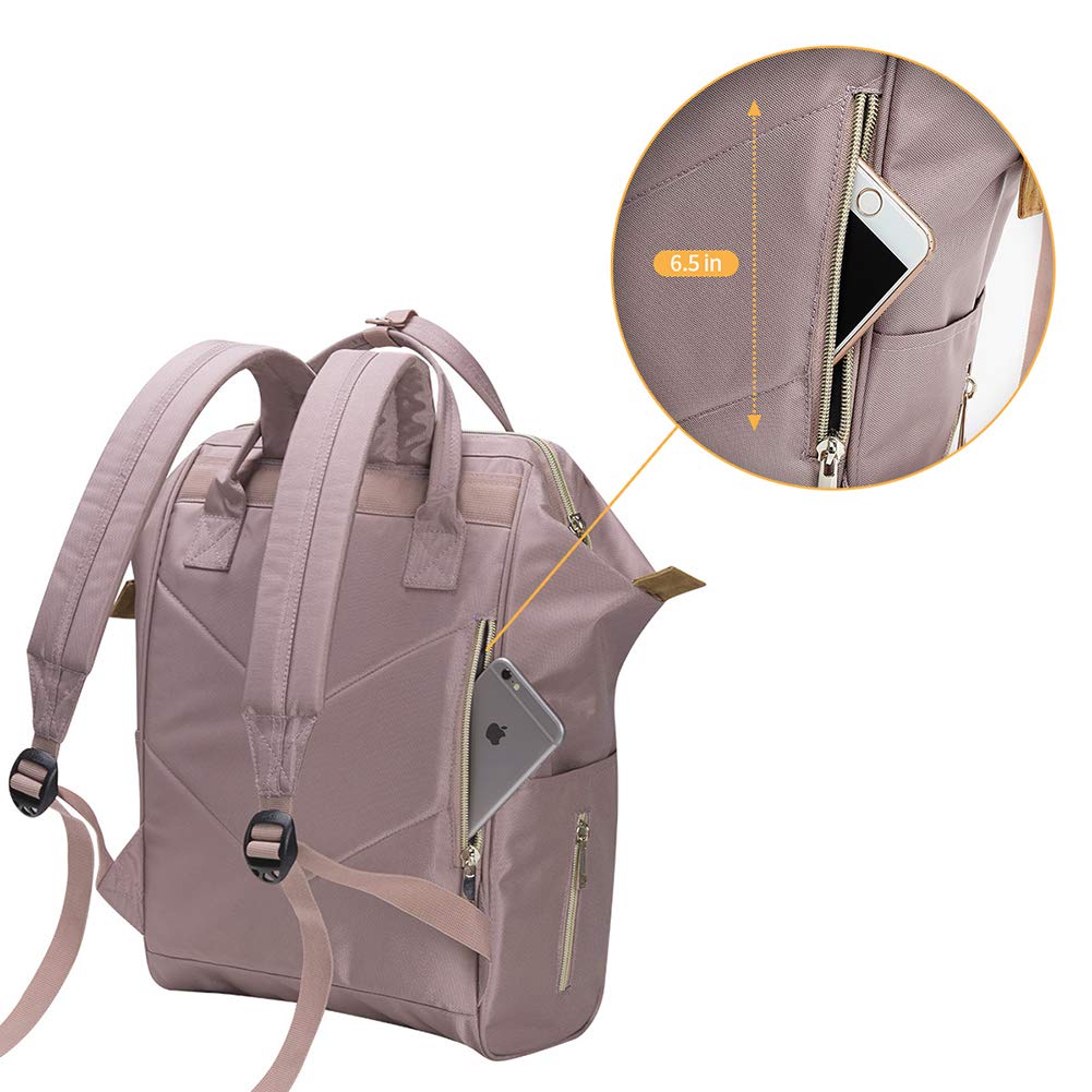 Bebamour 15.6 Inch Waterproof Laptop Backpack for Women & Men - Lightweight Travel Rucksack with USB Charging Port, College Business Backpack - Perfect for Commuting, Work, School & Airplane Travel (Pink)