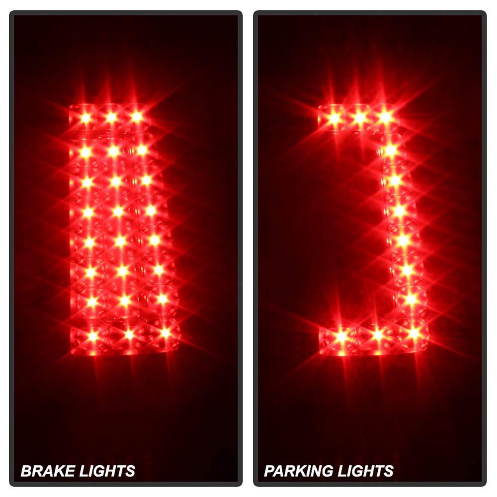 ACANII LED Tail Lights Brake Lamps for 2003-2006 Chevy Silverado 1500 2500HD 3500HD - Black Housing with C-Strip Design - Left & Right Pair - Upgrade Your Truck's Style & Visibility for Night Driving & Towing