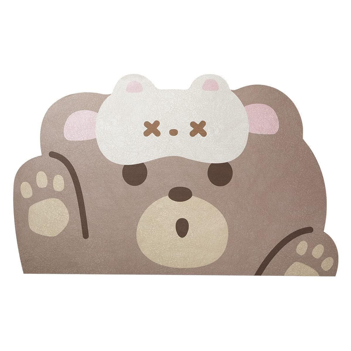 Super Absorbent Quick Dry Bath Mat - Cute Animal Design Non-Slip Bathroom Rug, Soft Sustainable Cotton Bath Mat for Home (19.6