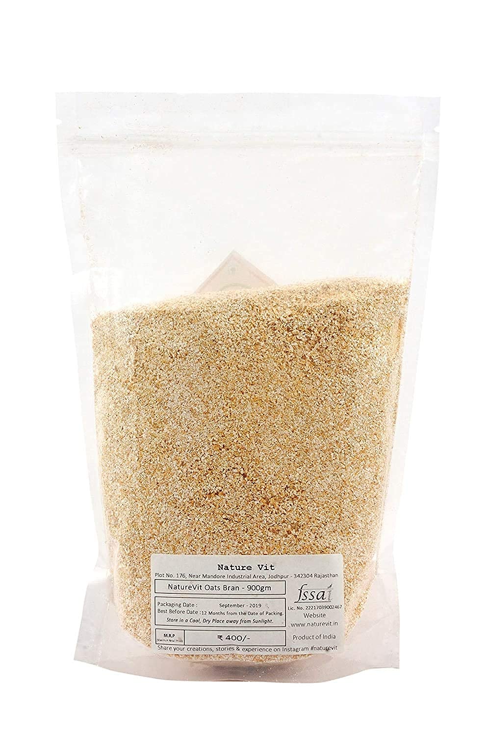 Organic Oats Bran 1kg - High Fiber Hot Cereal for Breakfast | Gluten-Free, Nutritious & Heart-Healthy | Perfect for Oatmeal, Baking & Smoothies
