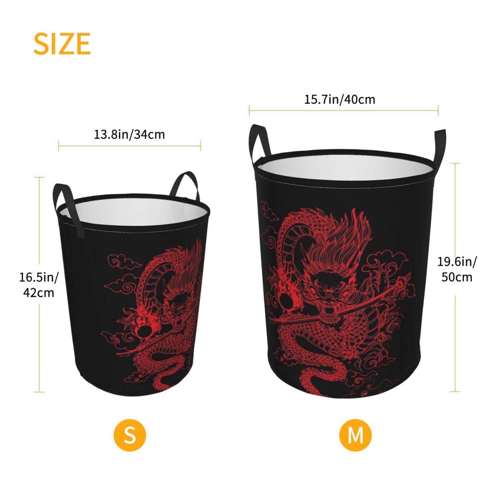 Dragon Laundry Hamper - Large Clothes Basket with Lid, Toy Organizer & Storage Bin for Dirty Clothes - Perfect for Bedroom, Nursery, Kids Room & Laundry Room Organization
