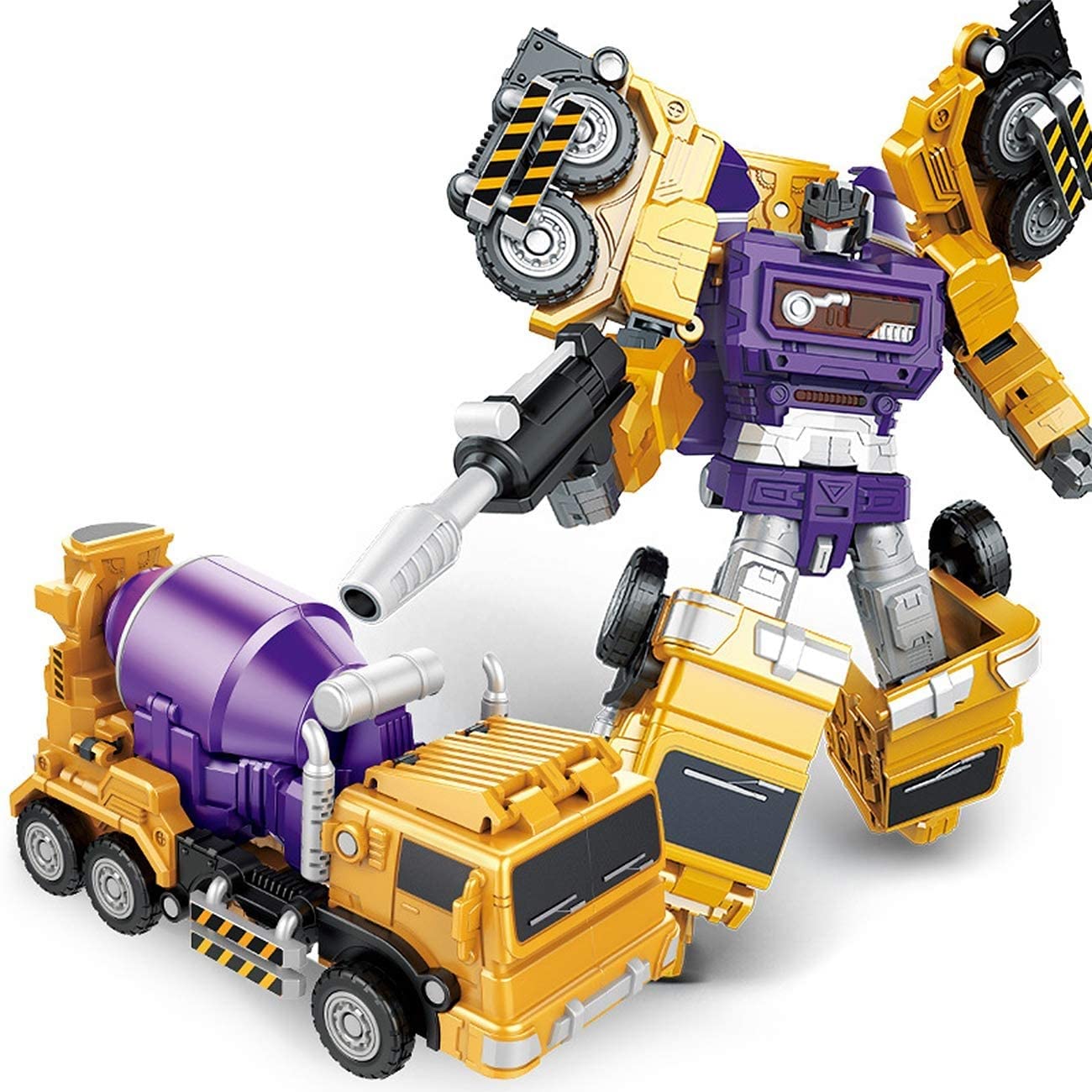 6-in-1 Transformable Dinosaur King Kong Series Robot Model Toy - Engineering Vehicle Deformation Playset for Kids | STEM Learning & Action Figure Collection