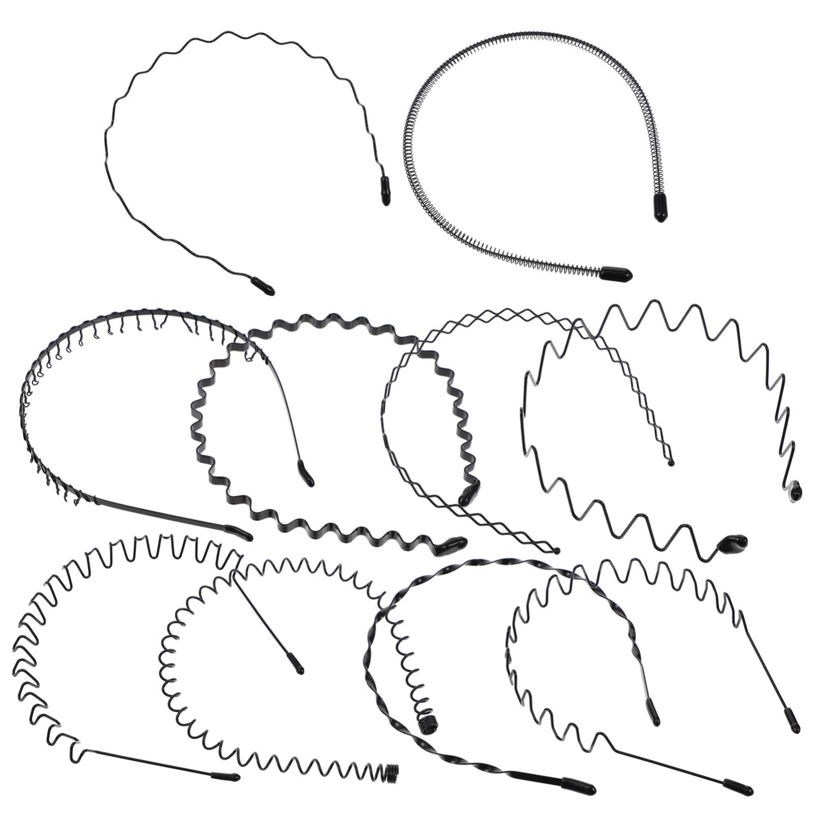 10pcs Invisible Wave Hairpin Headbands - Unisex Metal Elastic Hair Bands for Women & Men - Alloy Wavy Headband for Sports, Work & Daily Use - Korean Style Hair Accessories