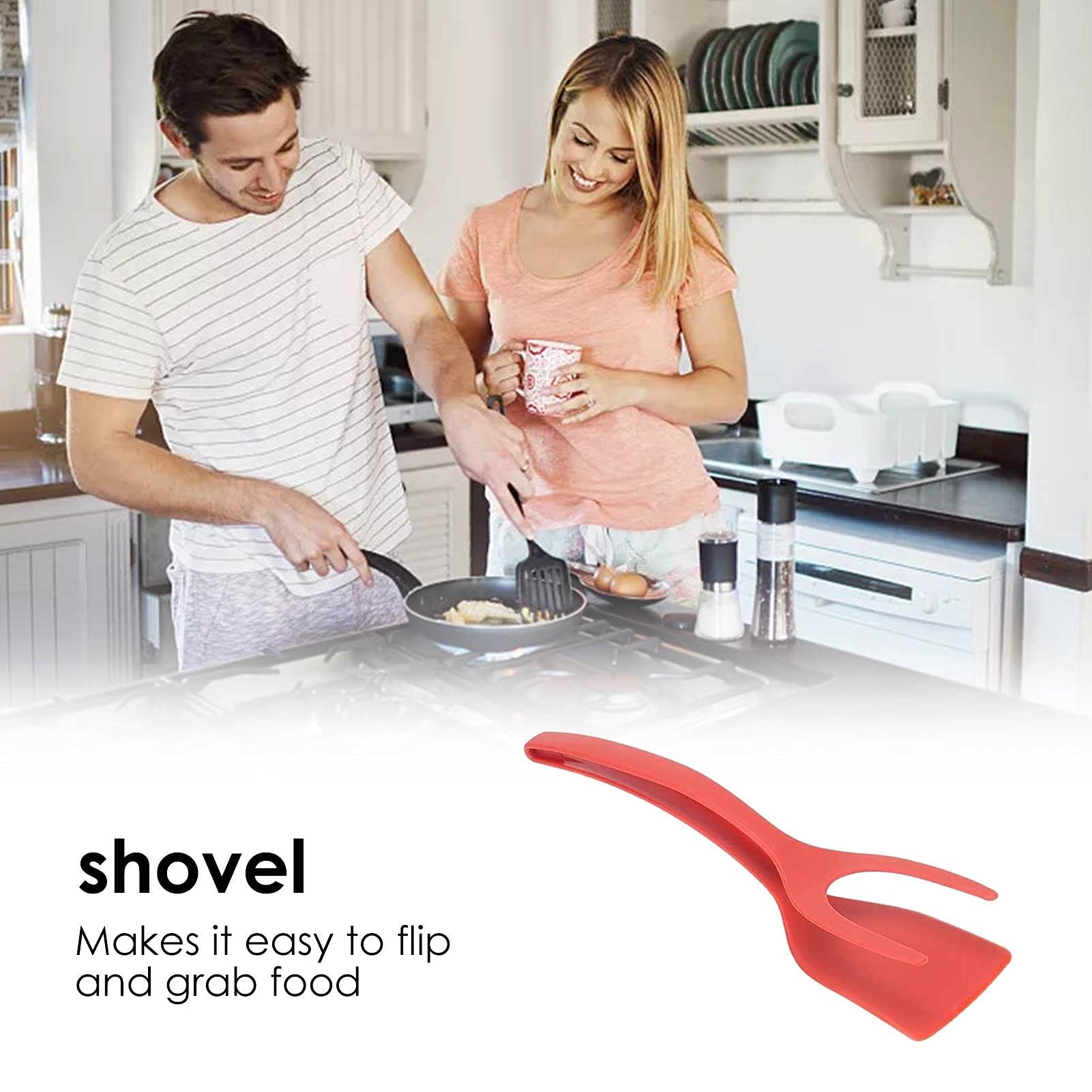 2 in 1 Non-Stick Nylon Spatula - Egg Turner & Pancake Flipper for Cooking - Perfect for Omelets, French Toast & Fried Eggs - Essential Kitchen Tool for Home Chefs