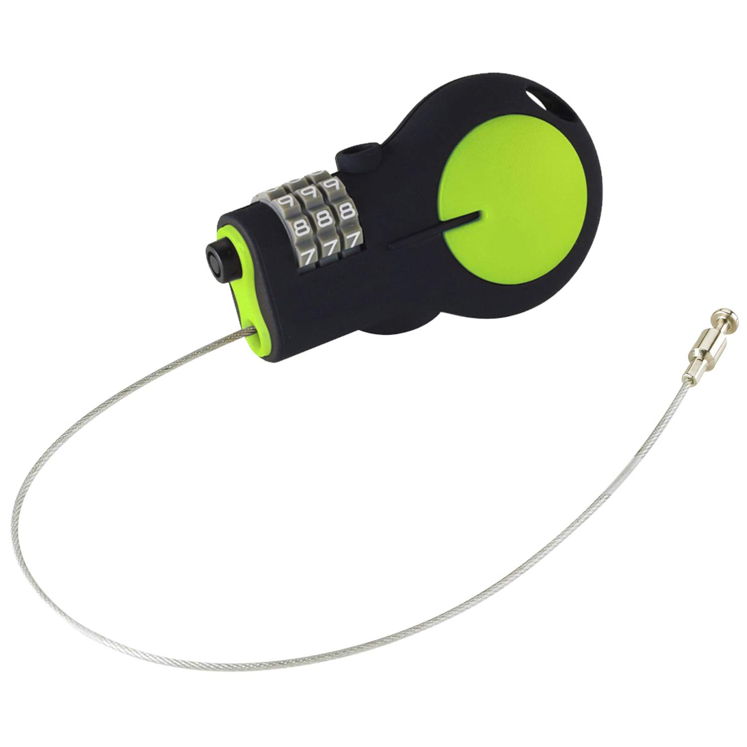 Lewis N. Clark TSA Approved Cable Luggage Lock with Combination - 30-inch Retractable Steel Bike & Travel Lock (Green) | Secure Suitcases, Backpacks & Bicycles for Airports, Commuting & Outdoor Adventures