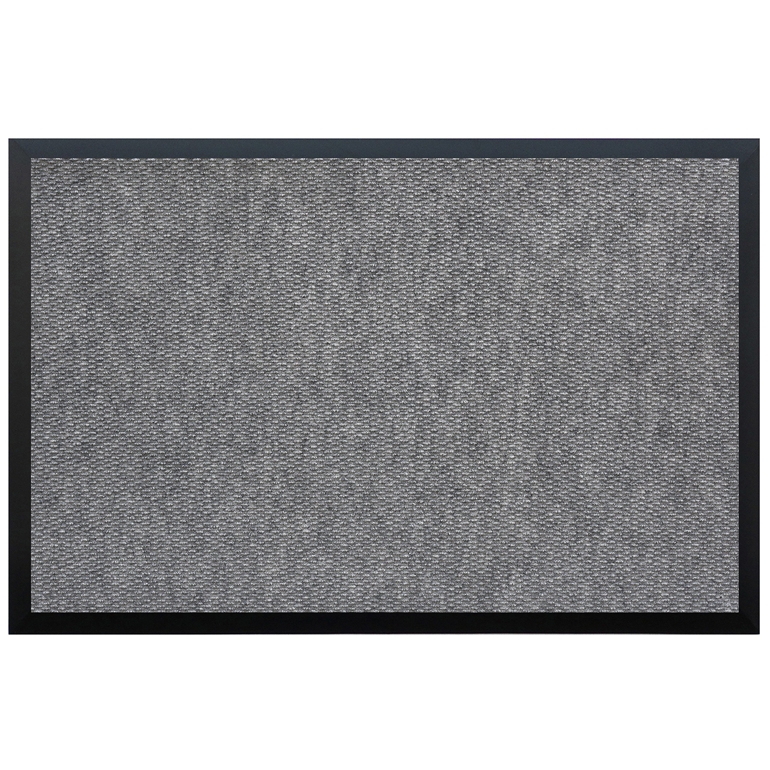 Pebble Pin Indoor/Outdoor Vinyl Backed Commercial Mat - Non-Slip, Durable 2' x 3' Grey Floor Mat for Entryway, Kitchen, Office & Patio - Home & More 103960203