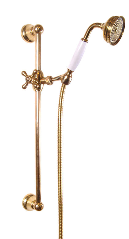 Classic 60cm Brass Shower Rod with Handheld Shower Head and Hose - Perfect for Bathroom Renovation & Space-Saving Solutions