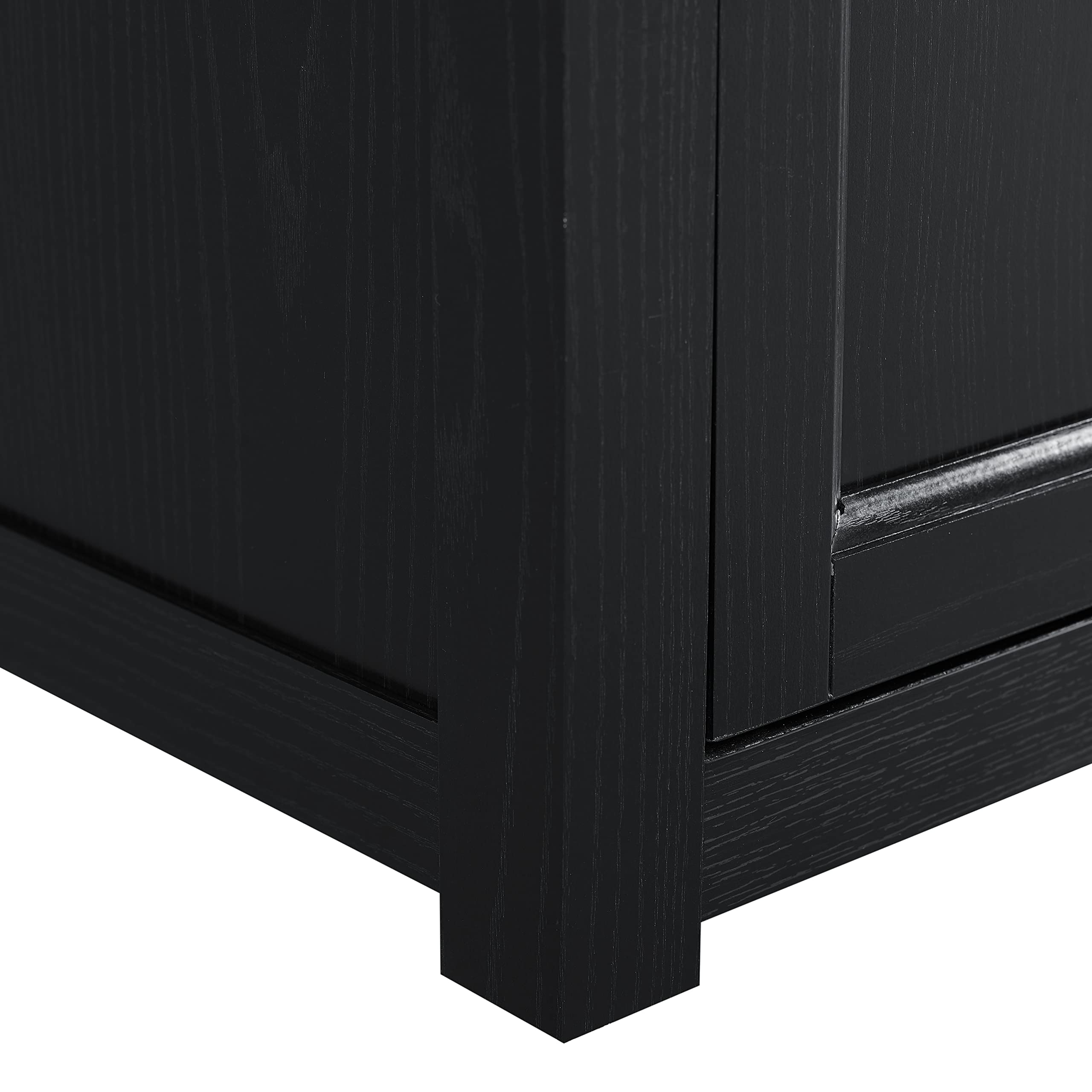 Crosley Camden Corner TV Stand for 65+ Inch TVs - Black Entertainment Center with Storage Shelves | Perfect for Living Room, Bedroom & Home Theater Setup