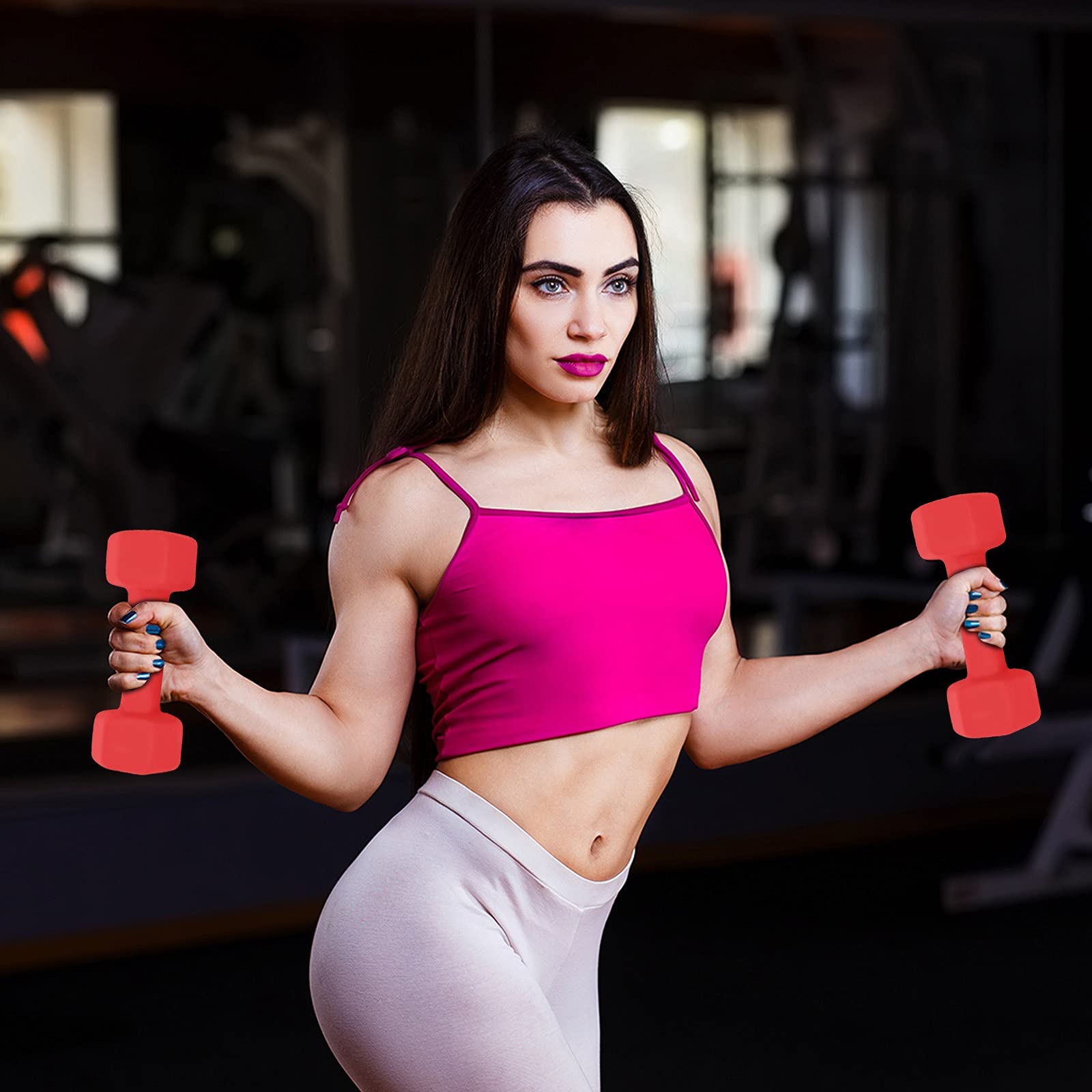 2-Pack Neoprene Dumbbell Set for Strength Training, Muscle Toning & Weight Loss - Non-Slip Hex Free Weights for Home Gym, Workout & Fitness - Perfect for HIIT, Yoga & Home Exercise Routines