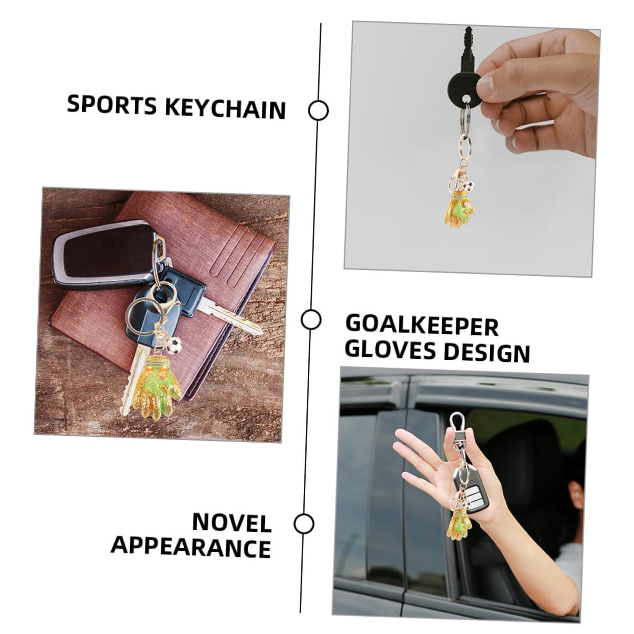 TOGEVAL 2 Pack Goalkeeper Gloves Keychain - Durable Metal Soccer Gift for Players & Fans - Perfect for Keys, Bags & Sports Enthusiast Gifts