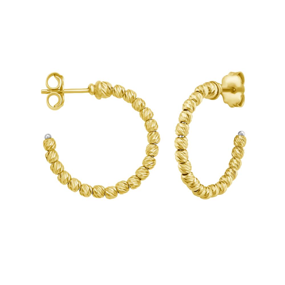 14K Gold Beaded Hoop Earrings for Women - Elegant & Dainty Jewelry for Everyday Wear, Parties & Special Occasions