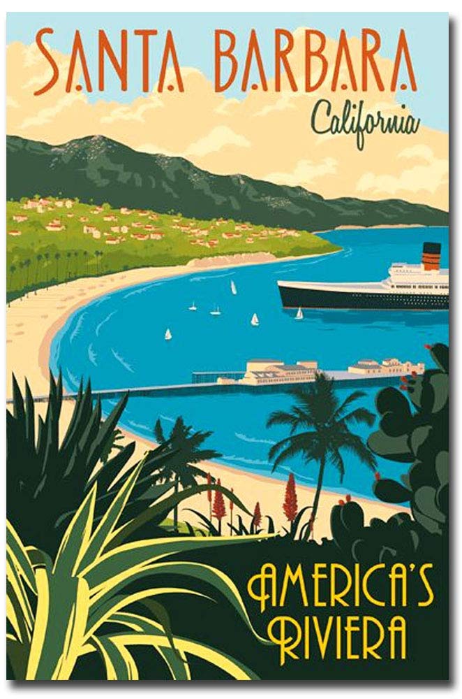 Santa Barbara California Vintage Travel Souvenir Fridge Magnet - 2.5