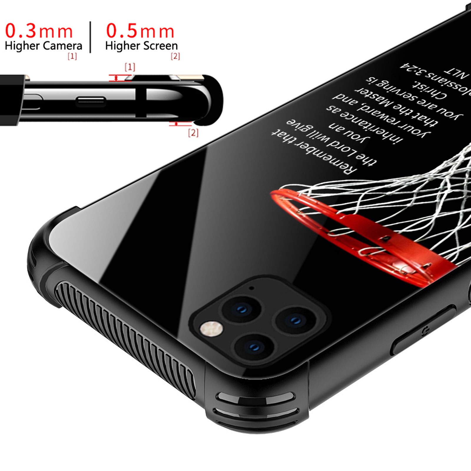 iPhone 12 Mini Case for Girls - Basketball Inspirational Text & Graphic Design, Shockproof Anti-Scratch Hard PC Back Cover | Perfect for Sports Fans, School, and Everyday Protection