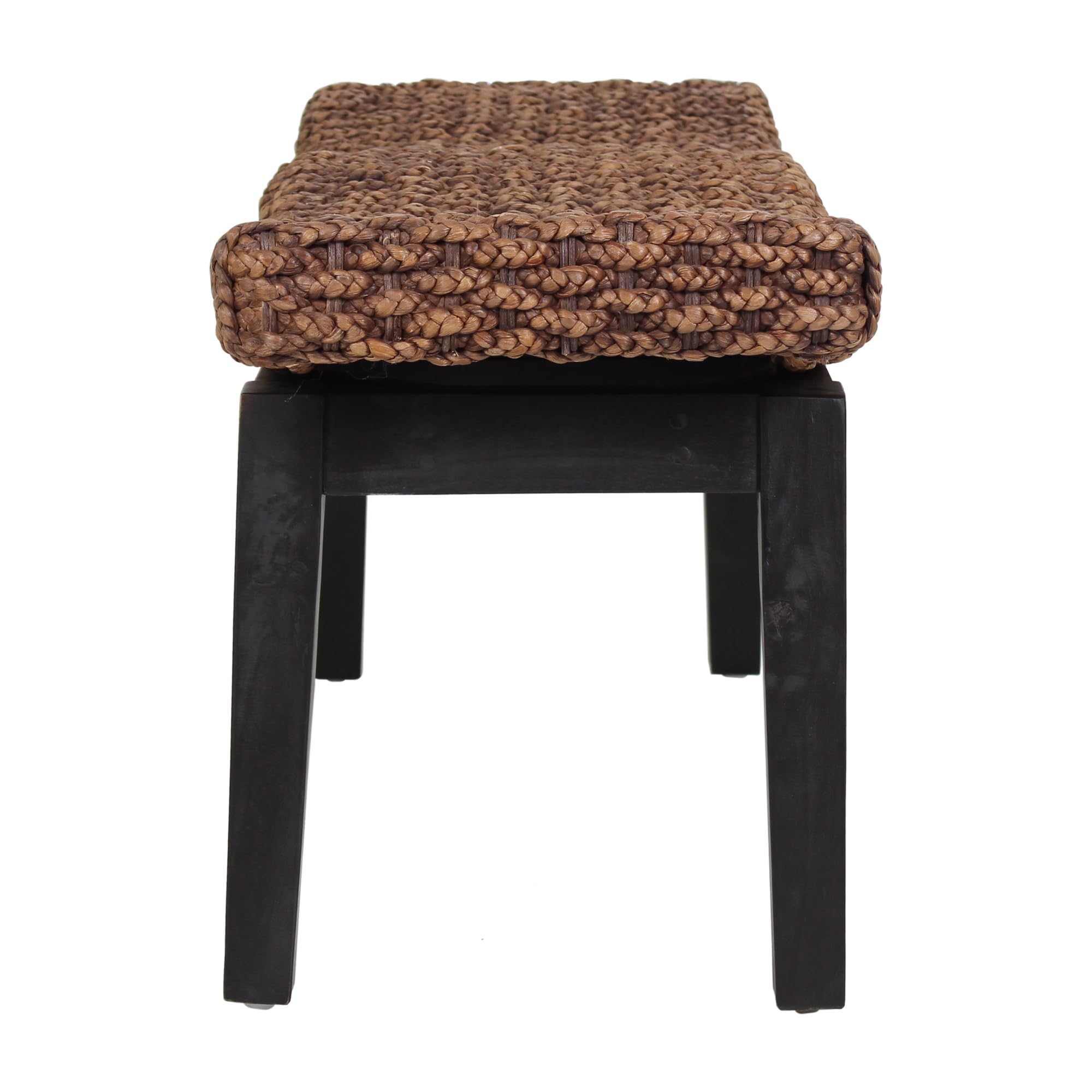 Handcrafted Water Hyacinth and Mango Wood Entryway Bench - 39