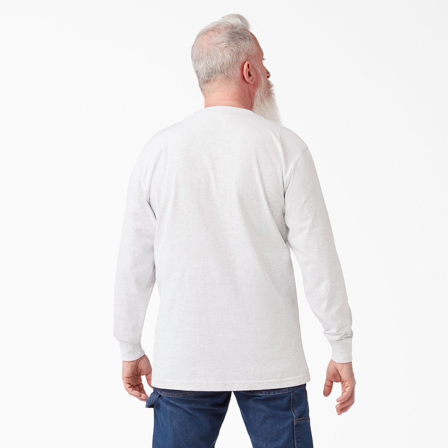 Dickies Men's Heavyweight Long Sleeve Crew Neck T-Shirt - Durable Workwear for Construction, Landscaping & Outdoor Activities