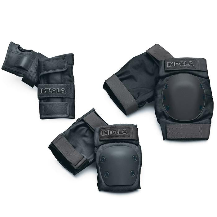 Impala Protective Pack Black for Kids - Durable Safety Gear for Skateboarding, Scooter & Roller Skating - Perfect for Outdoor Play & Sports Activities