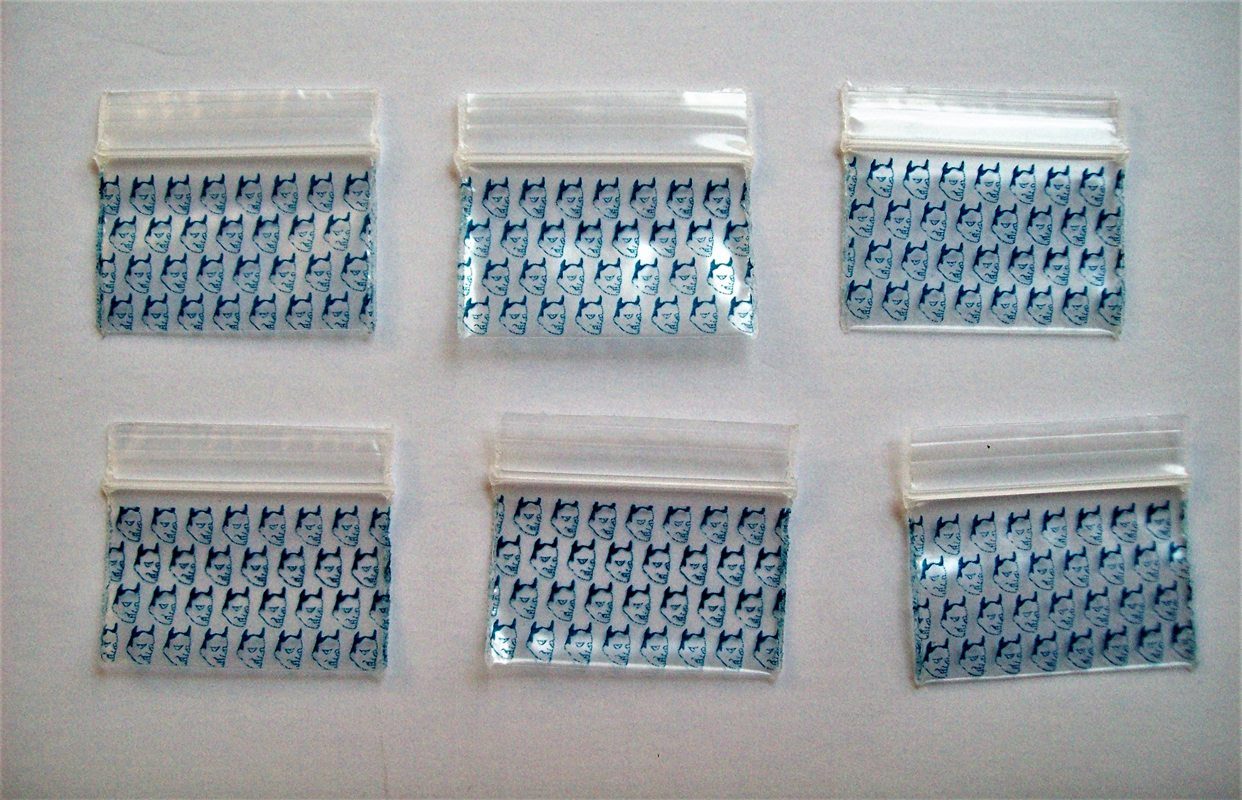 600 Pack Printed Mini Resealable Bags - 1.25