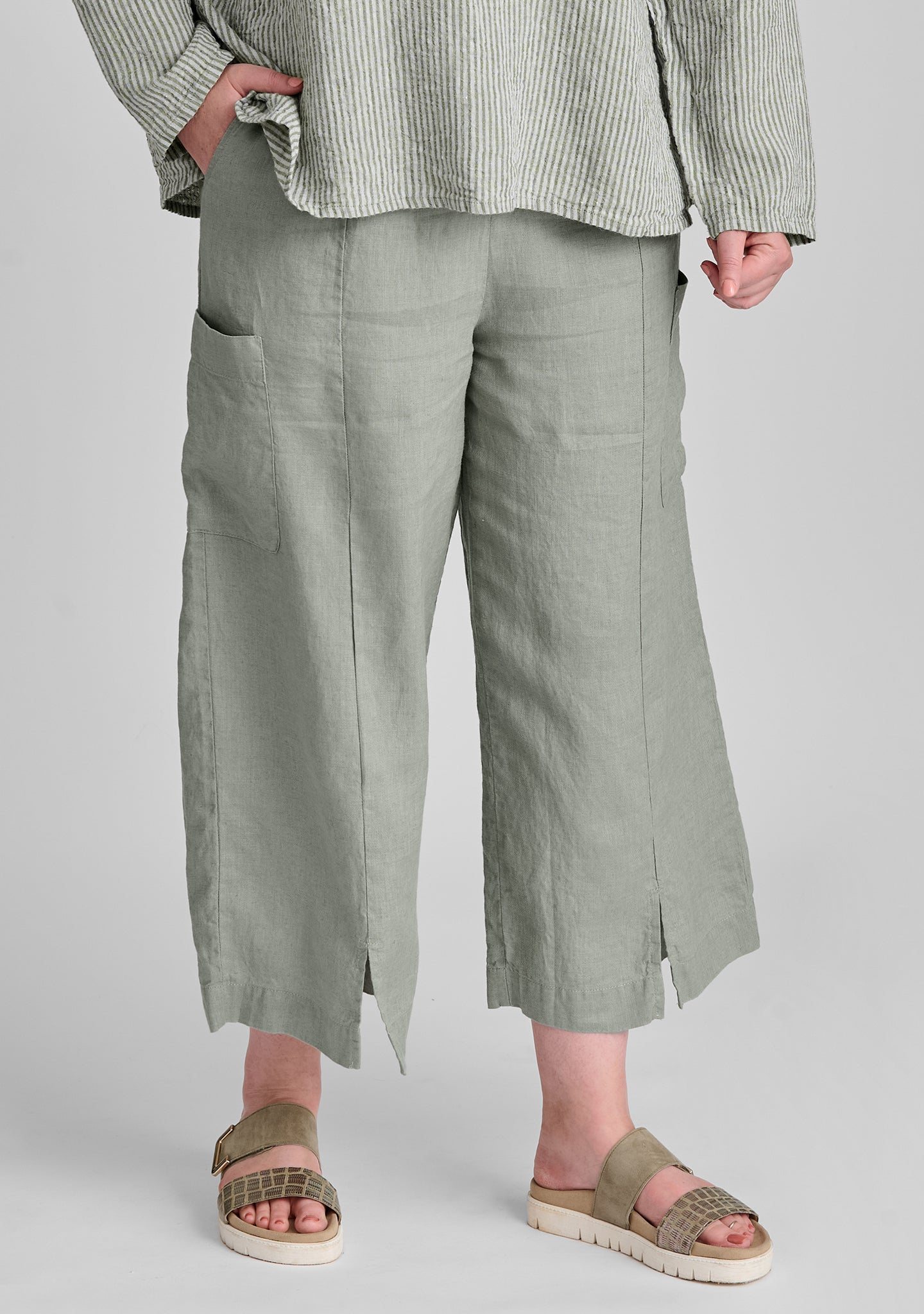Breathable Linen Pants for Women - Comfortable Elastic Waistband, Loose Fit Casual Trousers - Perfect for Summer, Yoga, Travel and Lounge Wear
