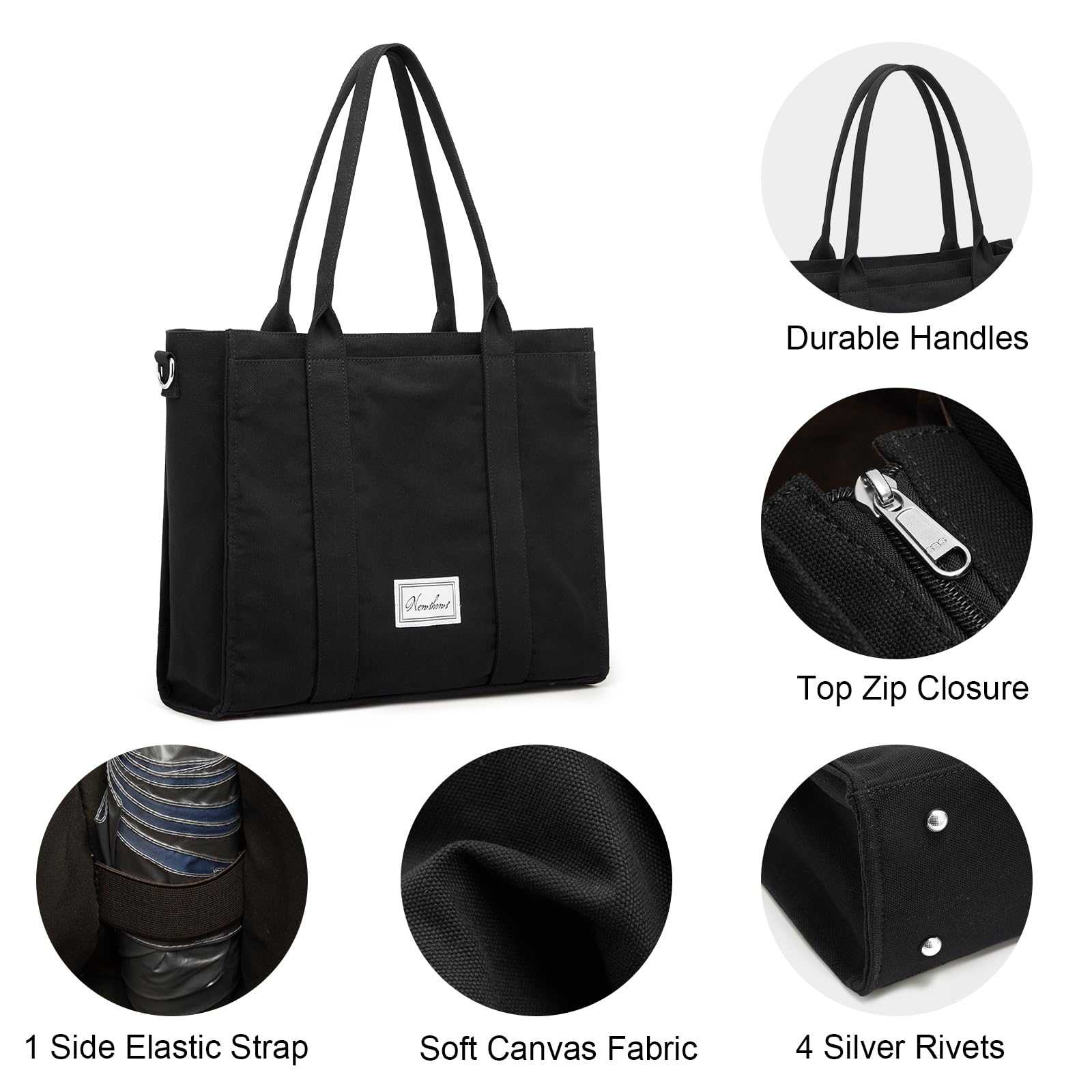 Stylish Canvas Tote Bag for Women - Large Crossbody Shoulder Purse Handbag for Work, Travel & School | Perfect Work Bag, Teacher Tote & Everyday Carry-all