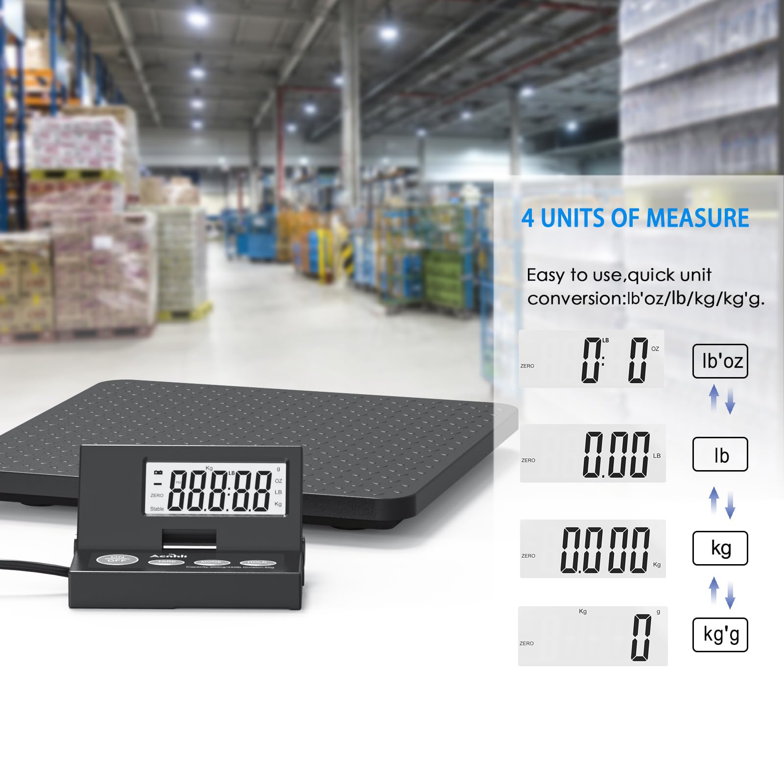 440lbs/1oz Ultra-Thin Shipping Scale - Foldable LCD Display with Tare Function, High Accuracy Postal Scale for Packages - Perfect for Warehouses, Homes, Offices (Includes Manual & Adapter) | Ideal for E-commerce Sellers, Small Businesses & Home Shipping Needs