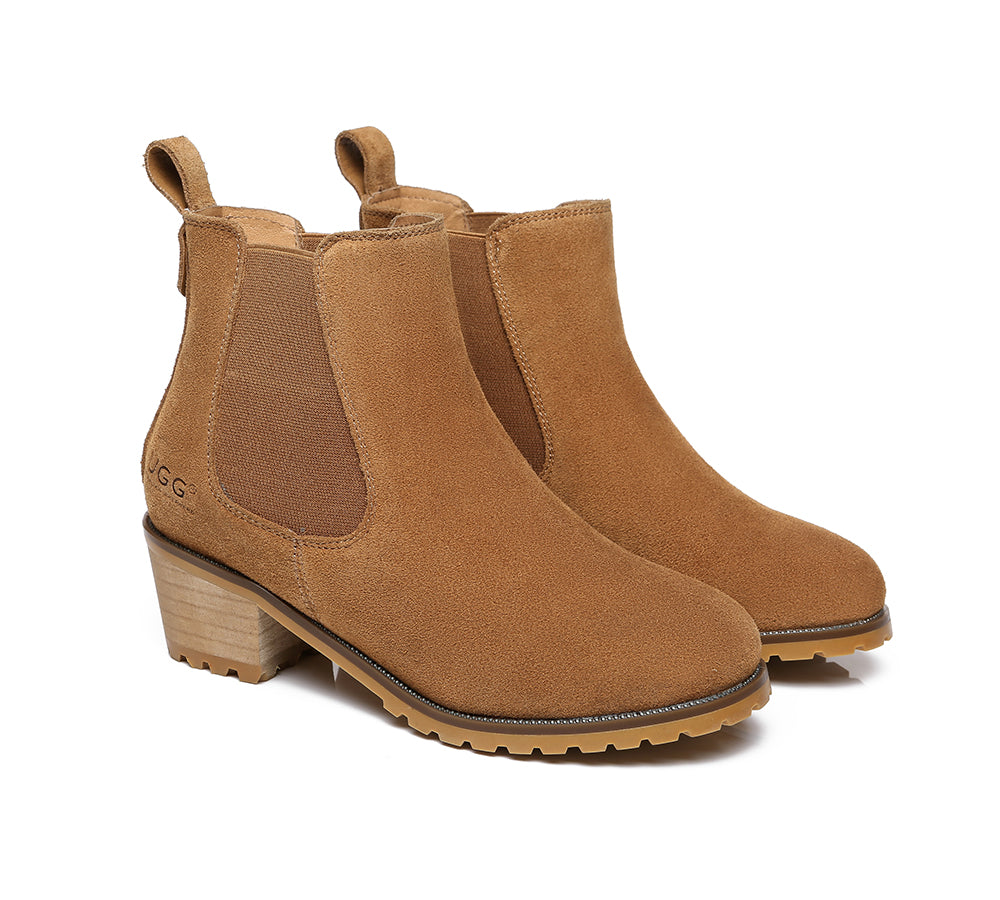 Australian Shepherd® Women's UGG Boots - Genuine Sheepskin Wool Block Heel Winter Boots for Comfort & Style | Perfect for Cold Weather, Casual Outings & Cozy Indoor Wear