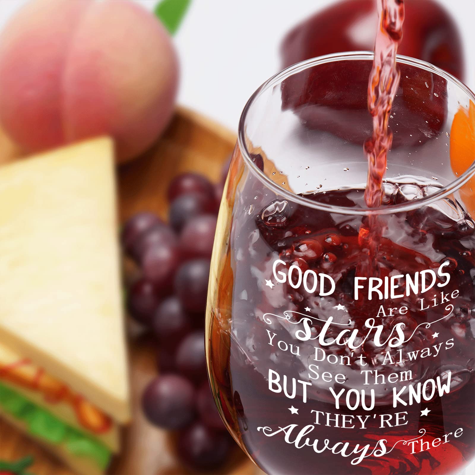 Joymaking 15 oz Stemless Wine Glass - Best Friend Birthday Gifts for Women, Friendship Gifts for Her, Christmas & Graduation Presents - Perfect for Wine Nights, Celebrations & Thoughtful Gifting