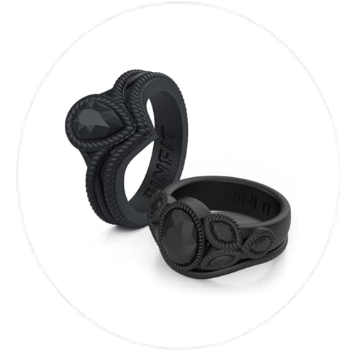 Pack D - 2 Rings Pear & Oval - Black