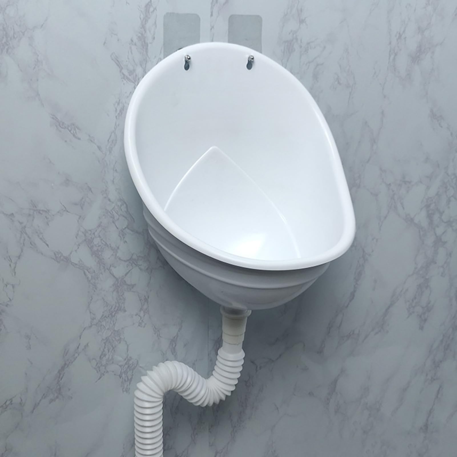 Waterless Urinal with Hose - Wall Mounted Plastic Urine Diverter for Men & Kids - Splash Proof Outdoor Portable Toilet for Camping, RV, Garden & Bathroom - Easy Installation Water Saving Solution