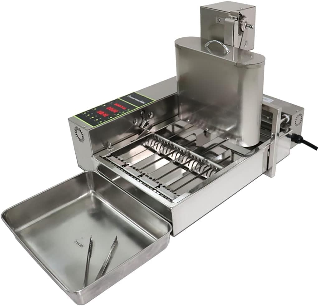 Automatic Digital Donut Fryer Machine - Commercial Mini Donut Maker with Adjustable Thickness, 5.5L Stainless Steel Hopper (1750 Donuts/Hour) - Perfect for Bakeries, Cafes, Food Trucks & Home Use