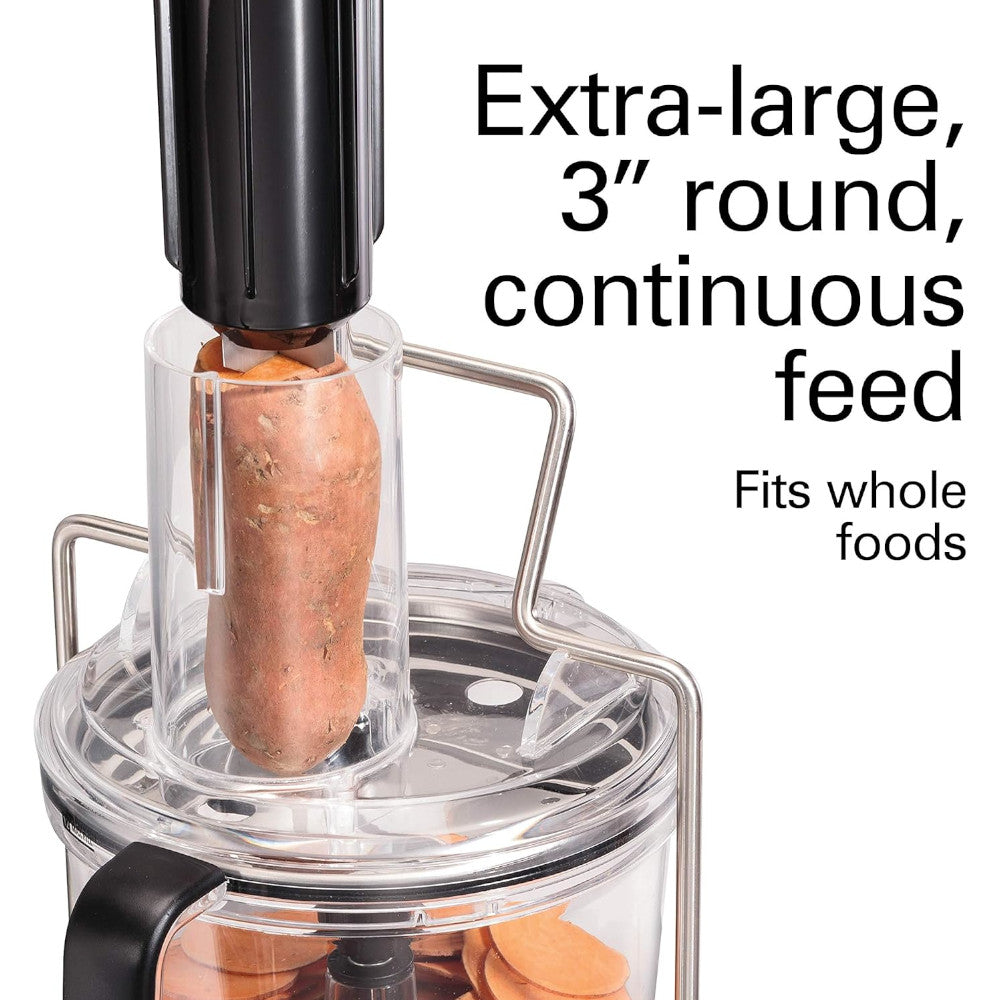 Refurbished Hamilton Beach Professional 70815 Stack & Snap Food Processor with Home Essentials Warranty - Perfect for Meal Prep, Baking & Kitchen Efficiency