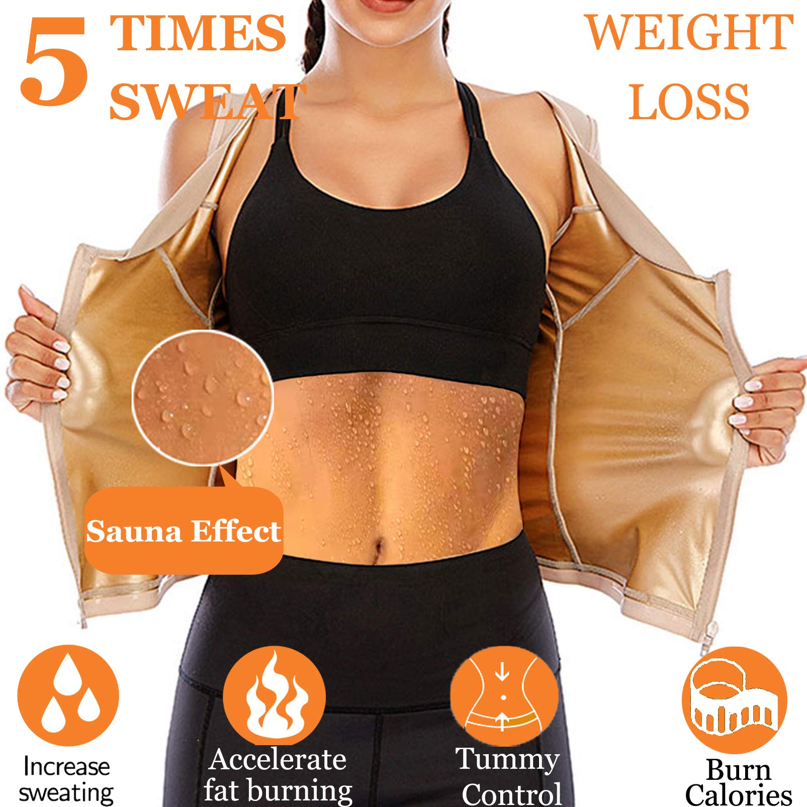 HOMETA Women's Sweat Vest Waist Trainer - Slimming Sauna Vest with Polymer Technology for Weight Loss & Body Shaping | Perfect for Workouts, Sauna Sessions & Toning