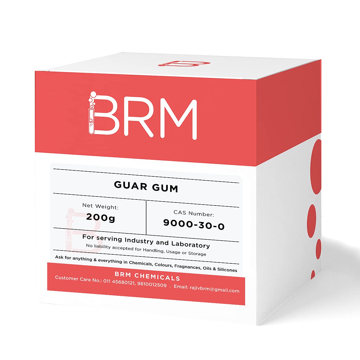 BRM Chemicals Guar Gum Powder - 200g for Soap Making, Shampoo, Cosmetics, Serum, Moisturizer & Lotion | DIY Beauty Formulations for Face, Hair, Skin & Body Care | Natural Thickener for Homemade Personal Care Products